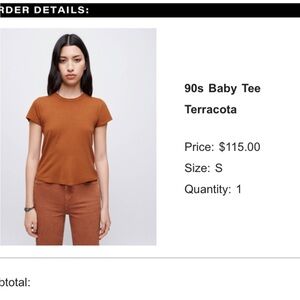 Re/Done 90’s Baby Tee in Terracotta size small